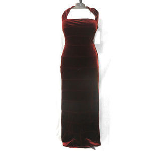 Slinky Formal Burgundy Velvet Gown by En Francais